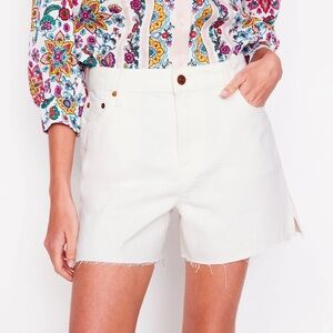 NWOT Boden Cut Off Denim Shorts White Size 2